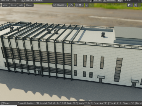 Factory building Model 3D