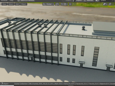 Factory building 3D Model