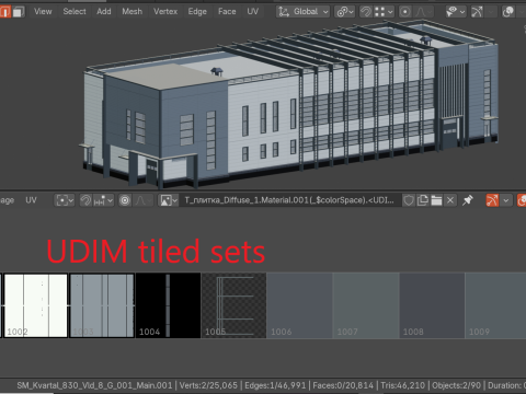 Factory building Model 3D