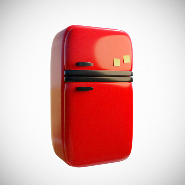 Fantastic refrigerator in cartoon style 3D Model .c4d .max .obj .3ds .fbx .stl .blend 