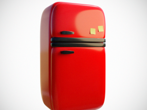 Fantastic refrigerator in cartoon style 3D Model
