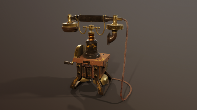 Retro phone PBR game ready low poly 3D-Modell .c4d .max .obj .3ds .fbx .stl .blend 