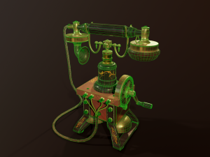 Retro phone PBR game ready low poly 3D-Modell
