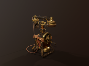 Retro phone PBR game ready low poly 3D-Modell