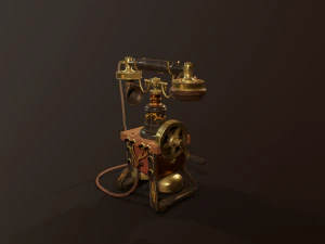 Retro phone PBR game ready low poly 3D Model