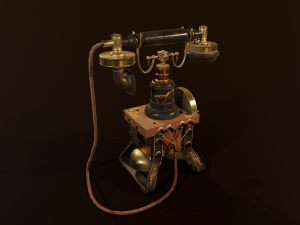 Retro phone PBR game ready low poly 3D-Modell