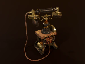 Retro phone PBR game ready low poly 3D Model
