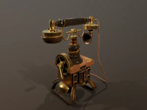 Retro phone PBR game ready low poly 3D Model