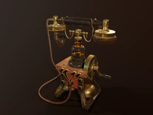 Retro phone PBR game ready low poly 3D Model