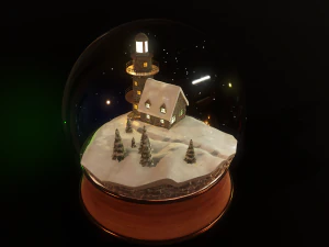 Christmas Snowglobe lighthouse PBR low poly 3D Model