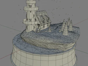 Christmas Snowglobe lighthouse PBR low poly 3D Model