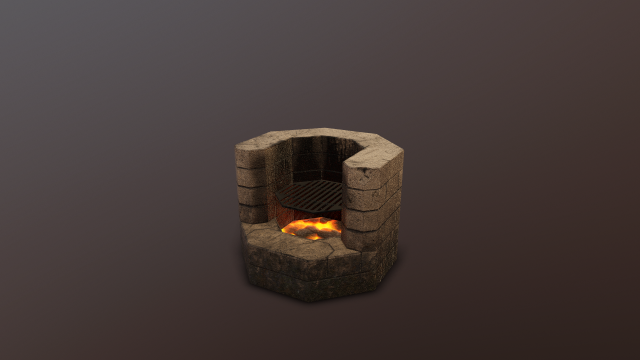 Outdoor braizer oven BBQ low poly Model 3D .c4d .max .obj .3ds .fbx .stl .blend 