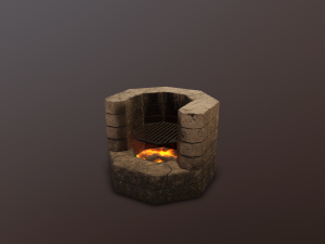 Outdoor braizer oven BBQ low poly Modelo 3D