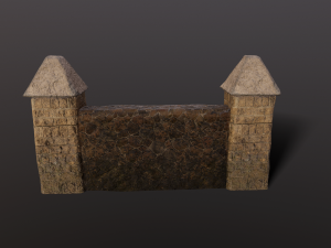 Stone wall and column low poly Modelo 3D