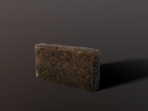 Stone wall and column low poly Model 3D