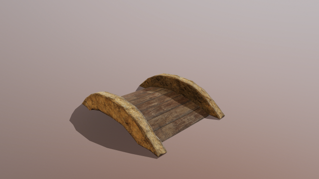 Small garden bridge stone and wood low poly 3D मॉडल .c4d .max .obj .3ds .fbx .stl .blend 