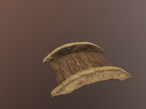 Small garden bridge stone and wood low poly 3D मॉडल