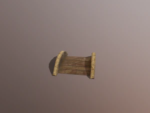 Small garden bridge stone and wood low poly 3D Model