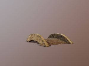 Small garden bridge stone and wood low poly 3D मॉडल