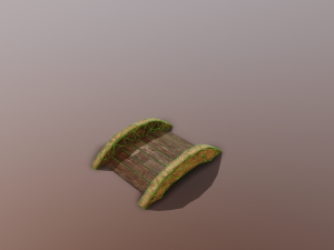 Small garden bridge stone and wood low poly 3D मॉडल