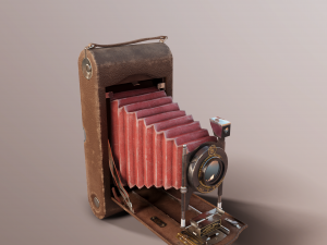 Old camera Kodak 3A low poly 3D Model