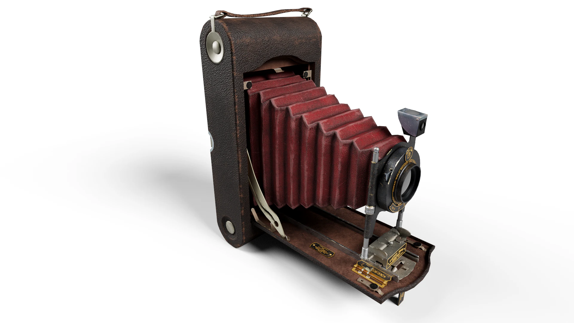 Old camera Kodak 3A low poly 3D Model .c4d .max .obj .3ds .fbx .stl .blend 