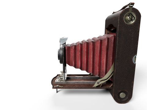 Old camera Kodak 3A low poly Modelo 3D