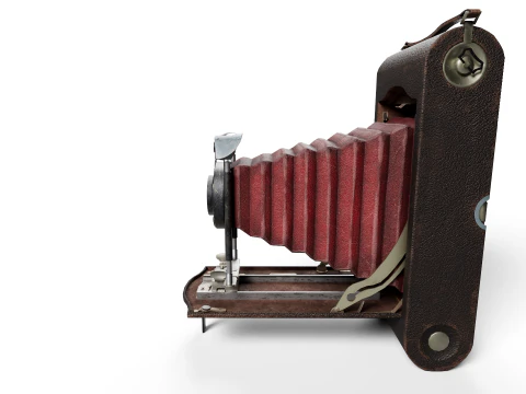 Old camera Kodak 3A low poly 3D Model