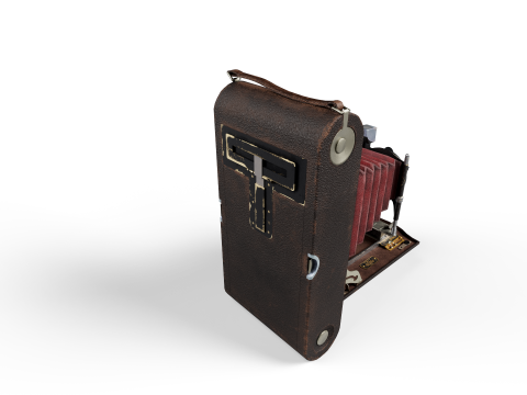 Old camera Kodak 3A low poly Modelo 3D