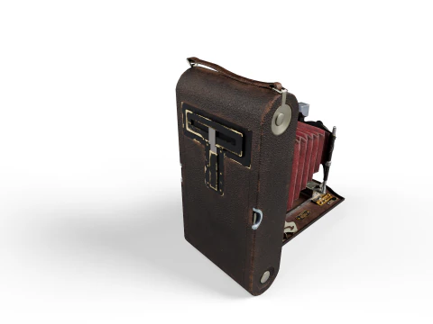 Old camera Kodak 3A low poly 3D Model