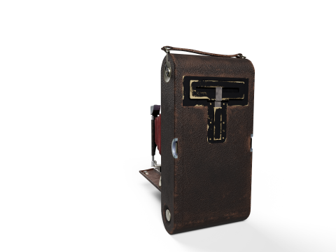 Old camera Kodak 3A low poly Modelo 3D