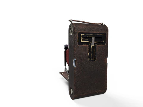 Old camera Kodak 3A low poly 3D Model