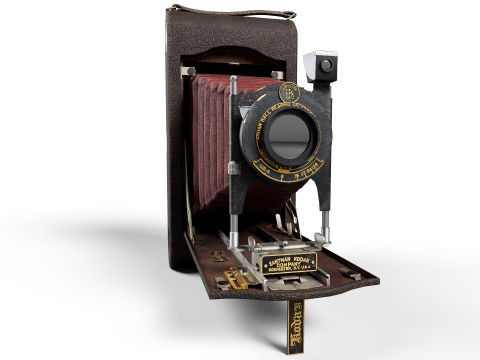 Old camera Kodak 3A low poly Modelo 3D