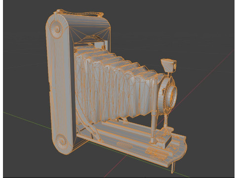 Old camera Kodak 3A low poly Modelo 3D