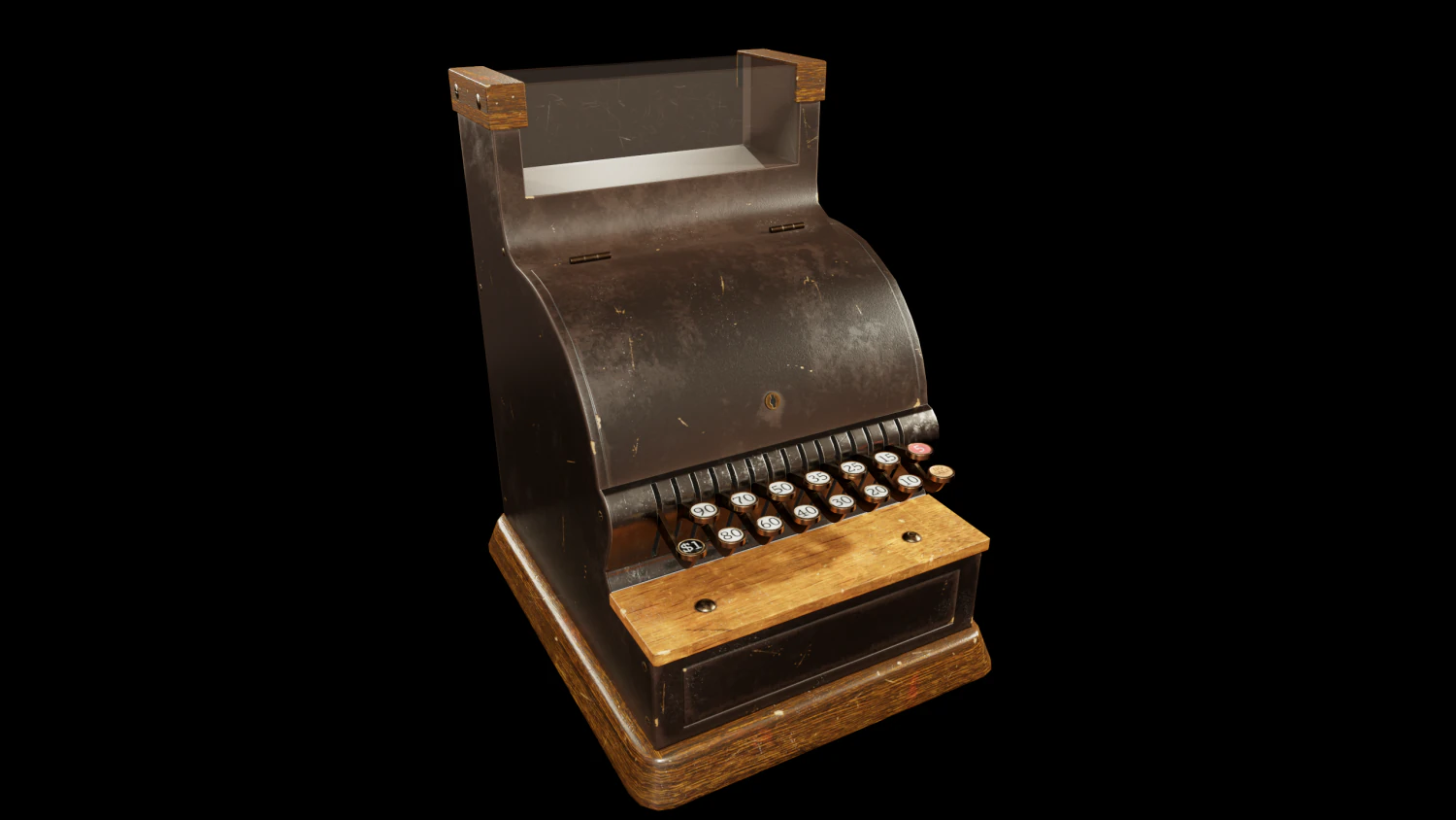 Vintage cash register 3D Model .c4d .max .obj .3ds .fbx .stl .blend 