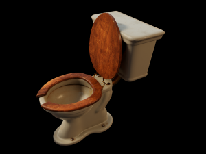 Vintage old bathroom set toilet and sink 3D 모델