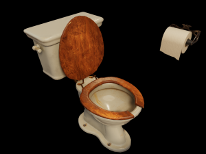 Vintage old bathroom set toilet and sink 3D 모델