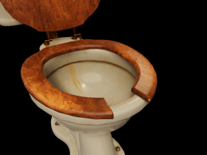 Vintage old bathroom set toilet and sink 3D 모델