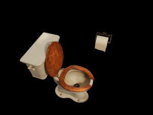 Vintage old bathroom set toilet and sink 3D 모델