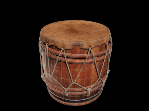 Drum made from an old barrel 3D मॉडल