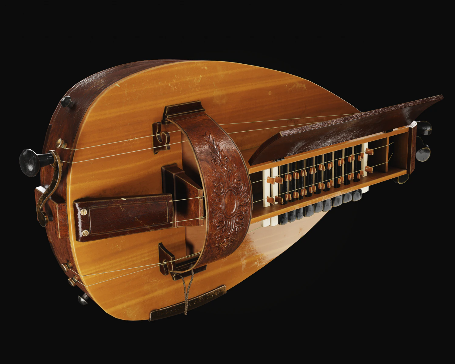 Hurdy-gurdy 3D Model .c4d .max .obj .3ds .fbx .stl .blend 