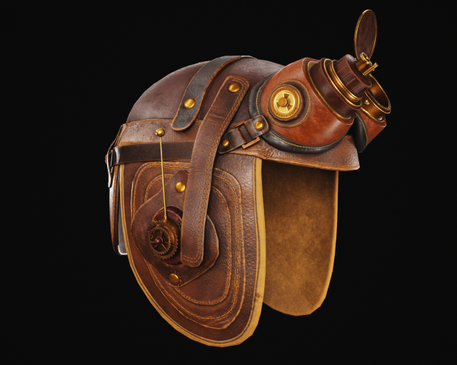 Steampunk Helmet 3D मॉडल .c4d .max .obj .3ds .fbx .stl .blend 