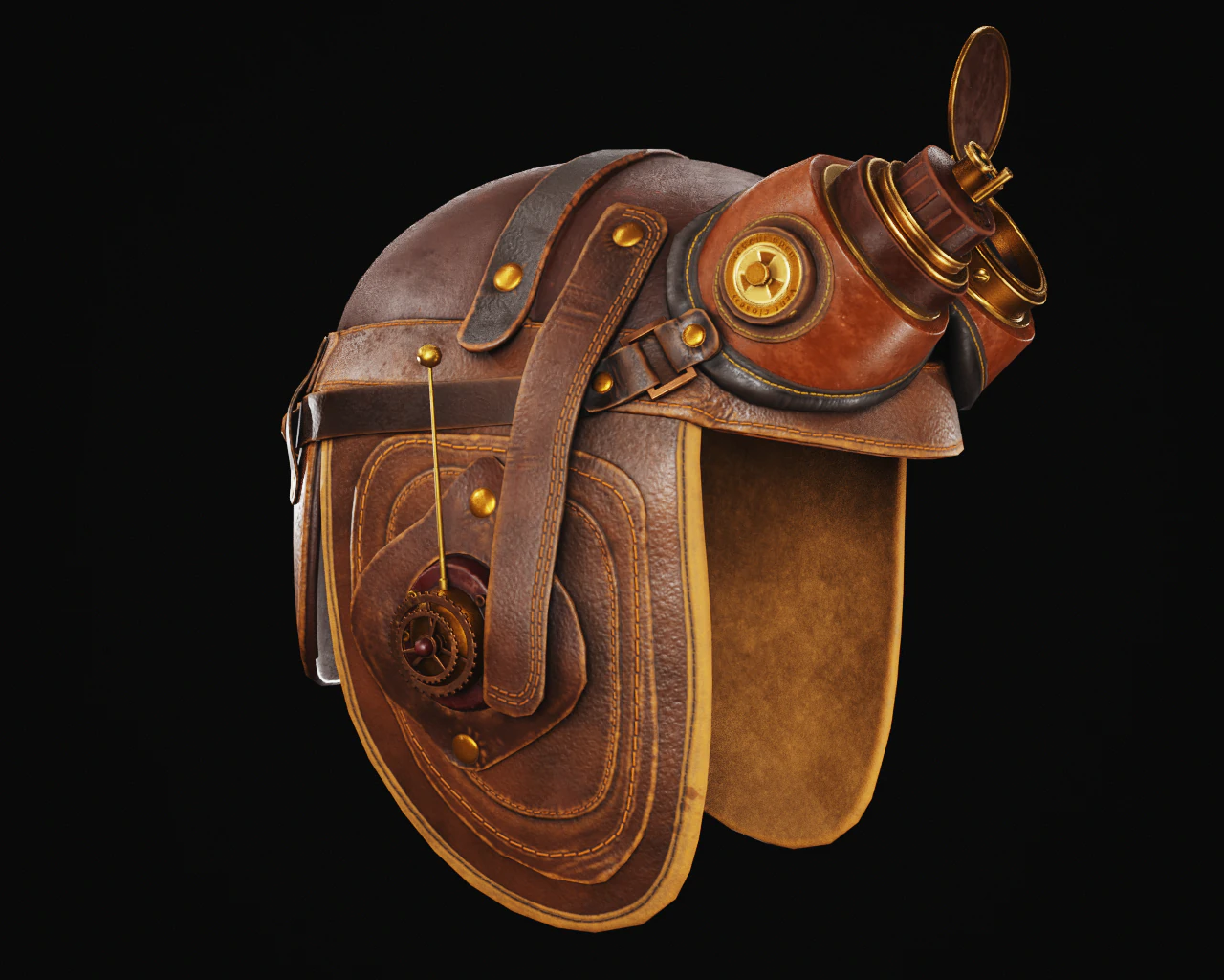 Steampunk Helmet 3D Model .c4d .max .obj .3ds .fbx .stl .blend
