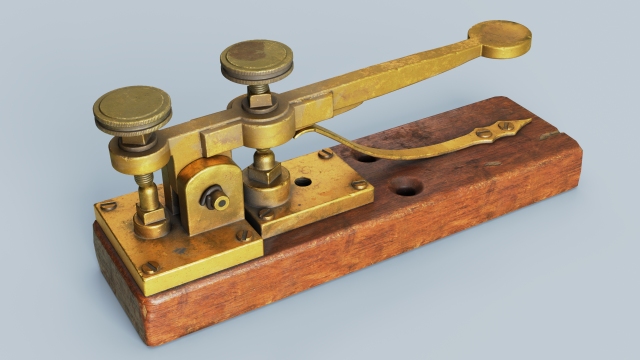 Telegraph key 3D Модель .c4d .max .obj .3ds .fbx .stl .blend 