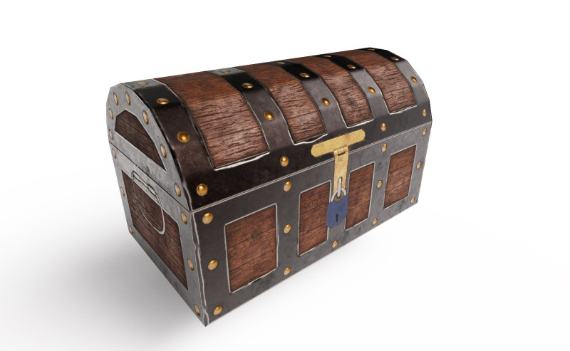 Low-poly Chest 3D 모델 .c4d .max .obj .3ds .fbx .stl .blend 