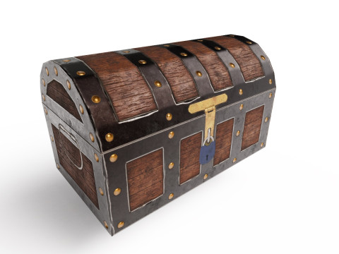Low-poly Chest Modelo 3D