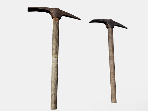 Mining Tools set Pickaxes Shovels Pack Modelo 3D
