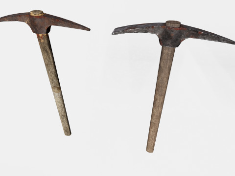 Mining Tools set Pickaxes Shovels Pack Modelo 3D