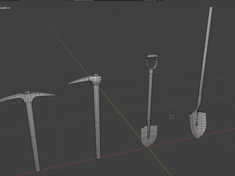 Mining Tools set Pickaxes Shovels Pack Modelo 3D