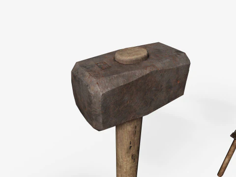 Old Tools Pack set Game-Ready PBR Models 3D Model
